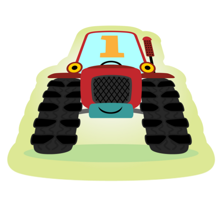 Tractor Illustration kids vinyl rug - TenStickers