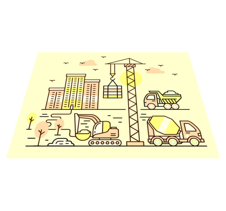 Urban Construction kids vinyl rug - TenStickers