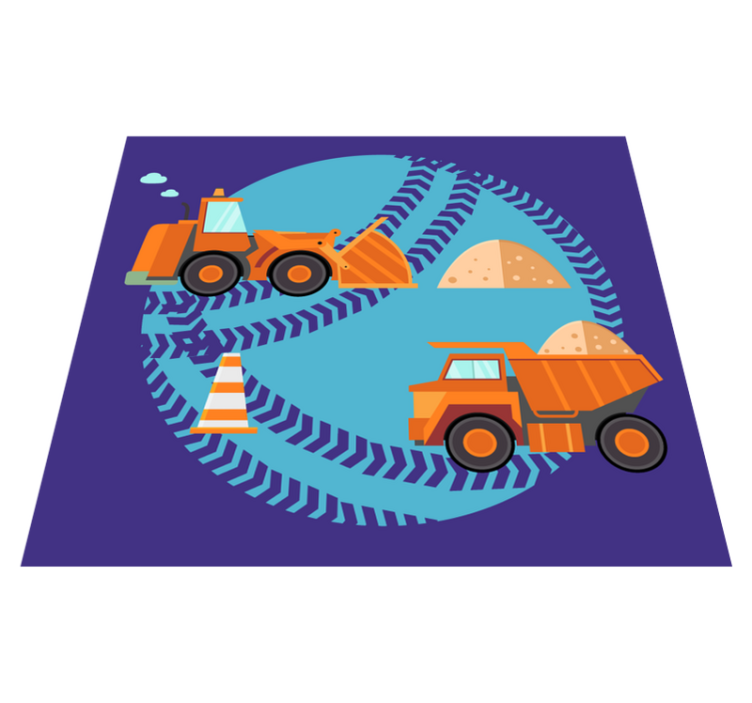 Loading Blue Truck kids vinyl rug - TenStickers