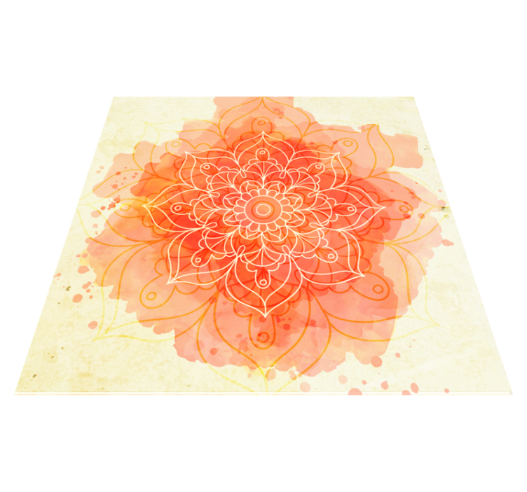 Lotus mandala design floral rug - TenStickers