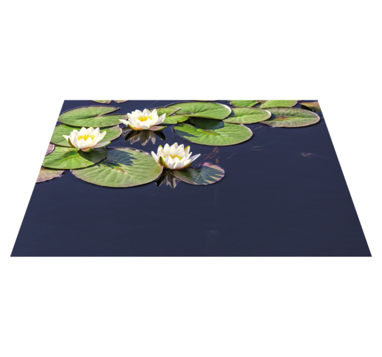 Lotus realistic in pond floral rug - TenStickers