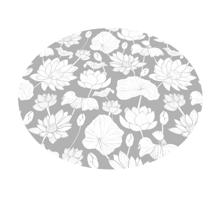 Lotus white floral vinyl rug - TenStickers