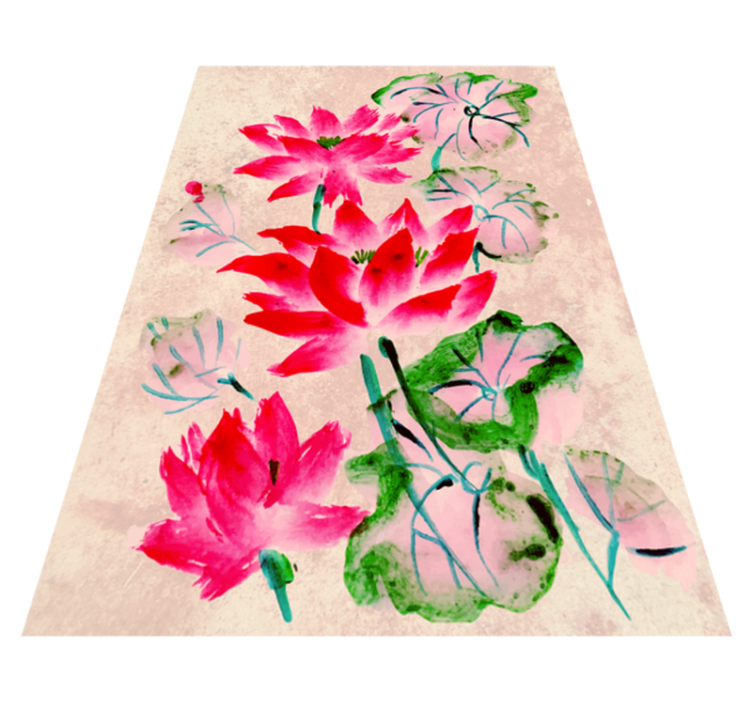 Elegant floral blooms floral vinyl rug - TenStickers