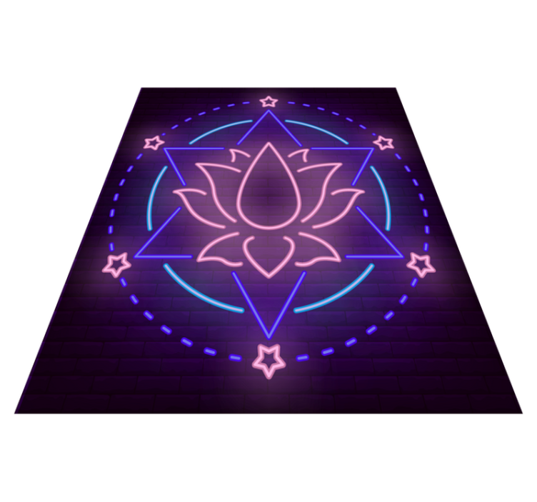 Neon Mandala Pattern mandala vinyl rug - TenStickers