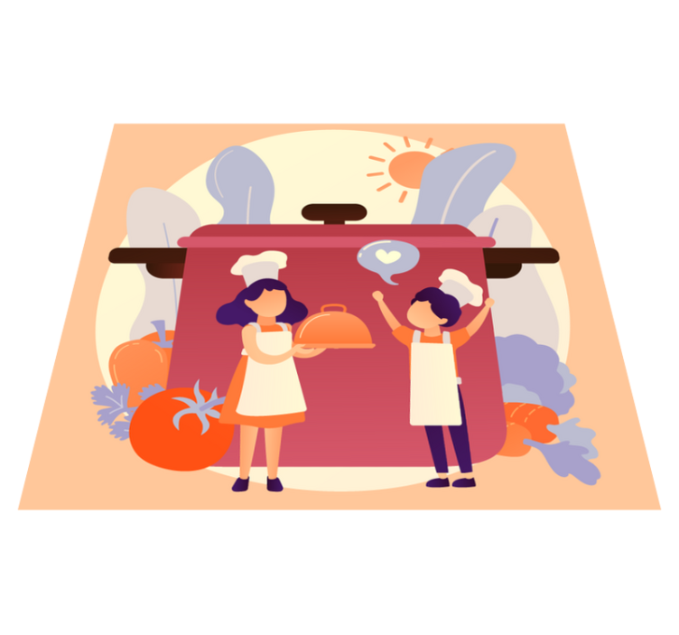 Culinary Characters kids vinyl rug - TenStickers