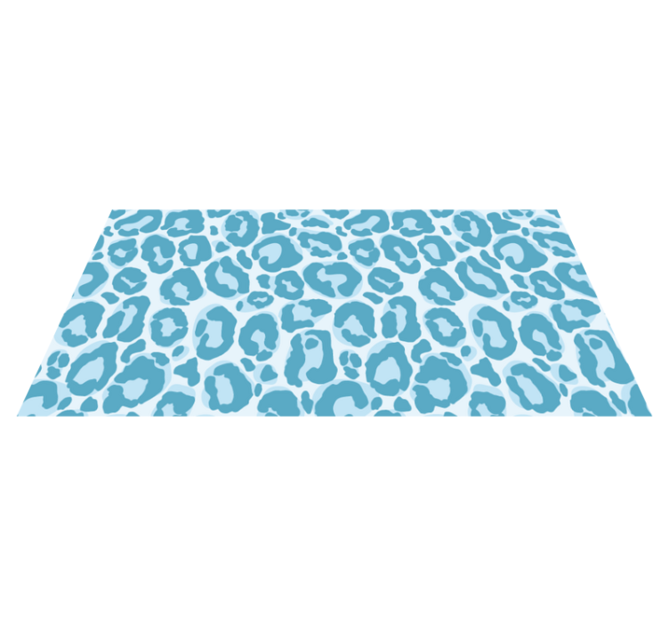 Blue leopard print animal print vinyl rug - TenStickers