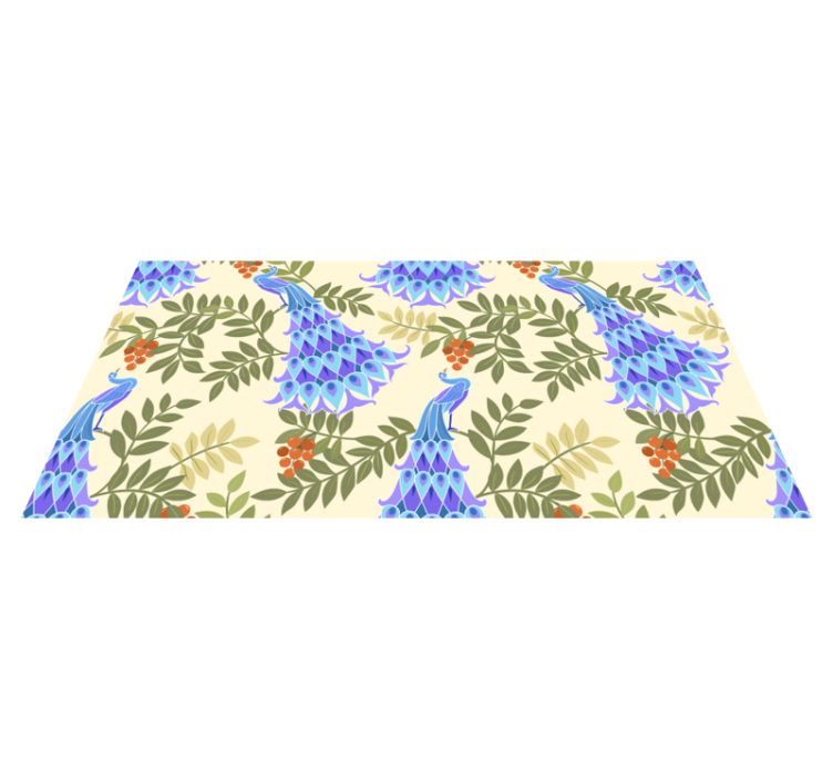 Magic peacock feather animal print vinyl rug - TenStickers