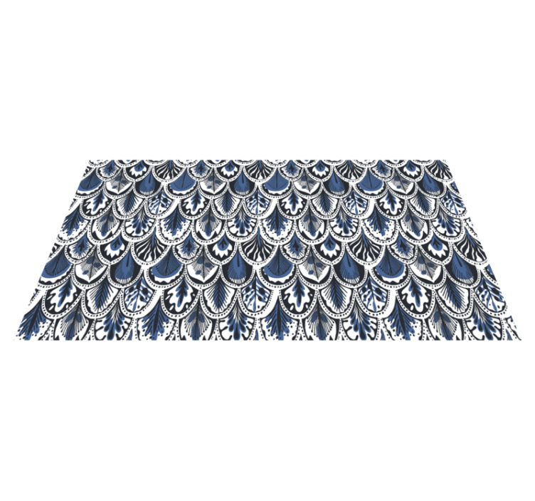 Peacock Tail Pattern tile vinyl rug - TenStickers