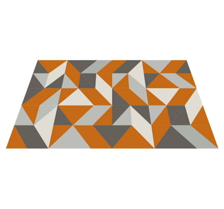 Orange and grey abstract modern geometric rugs - TenStickers