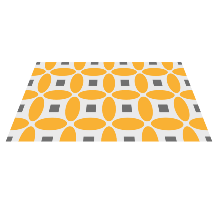 Orange petal modern tile geometric rugs - TenStickers