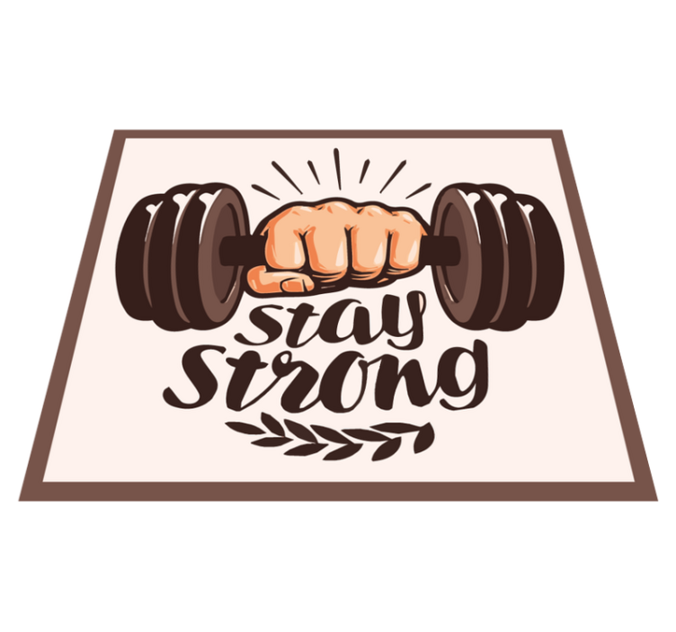 Stay strong gym custom rug - TenStickers