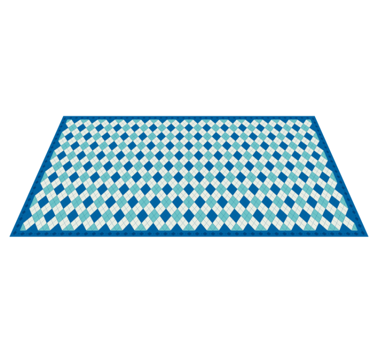CHECKERED BLUE PATTERN tile vinyl rug - TenStickers