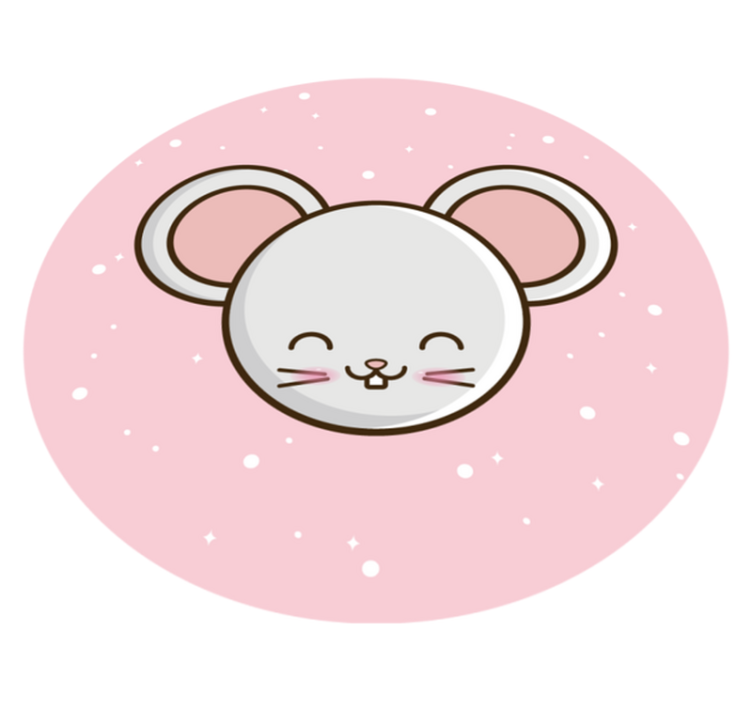 Adorable Mouse Illustration kids vinyl rug - TenStickers