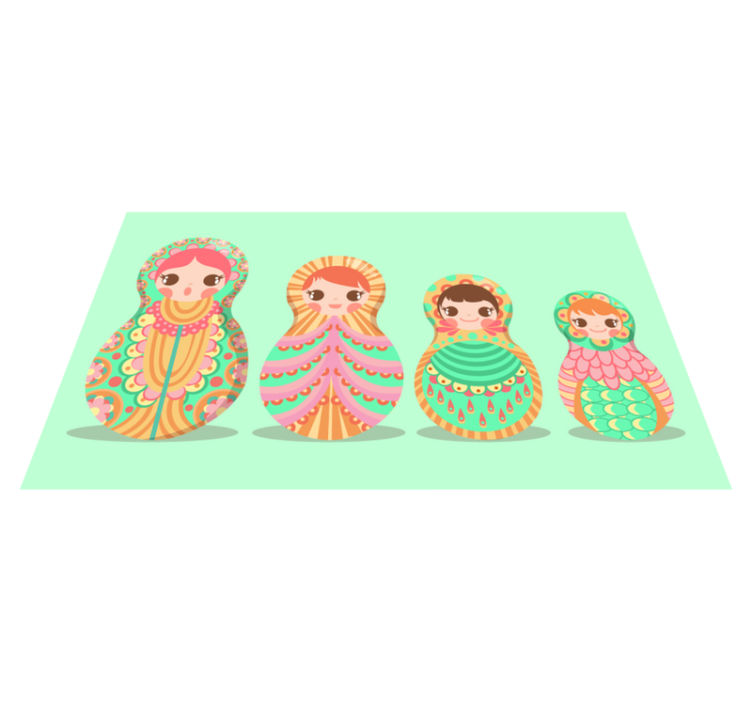 Matryoshka Patterns kids vinyl rug - TenStickers