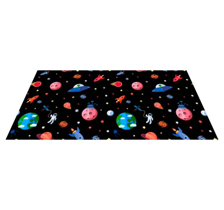 Space Adventure Print kids vinyl rug - TenStickers