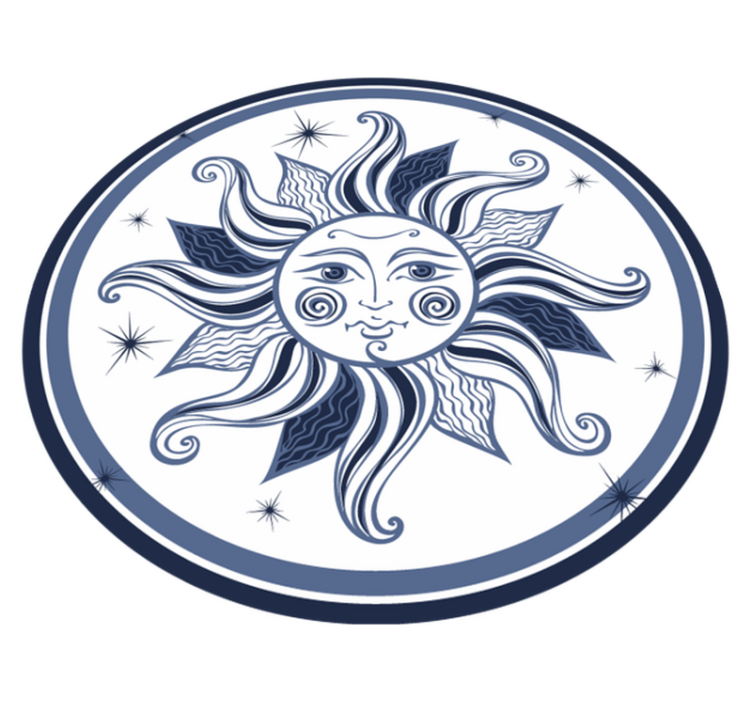 Celestial Sun Pattern teen vinyl rug - TenStickers