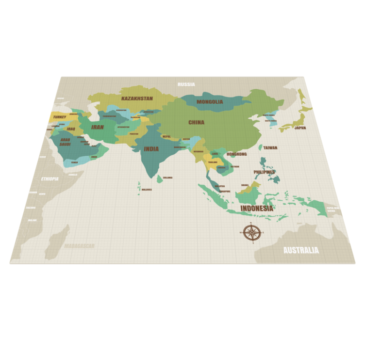 Card of  ASIA world map rug - TenStickers