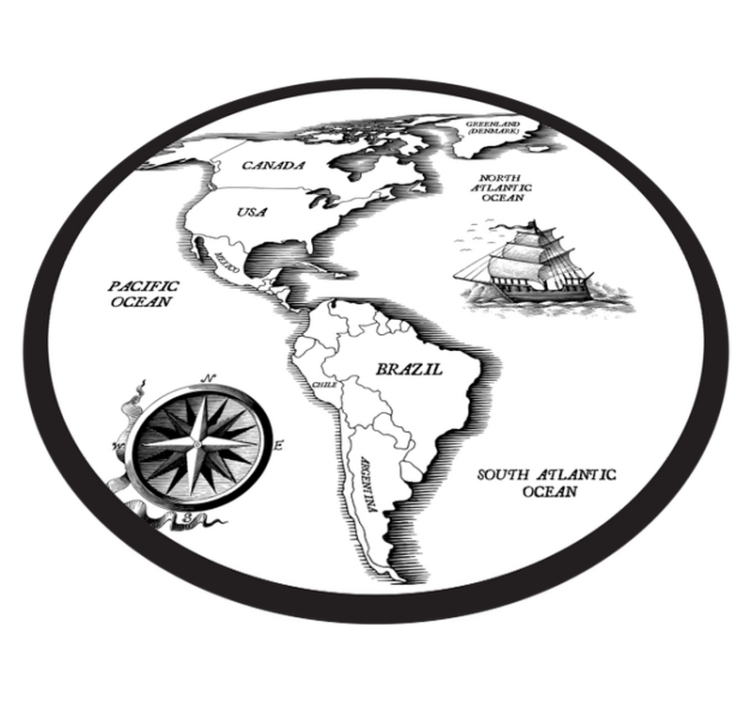 AMERICAN CONTINENT world map rug - TenStickers