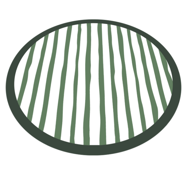 Green Striped Arrangement circular vinyl rug - TenStickers