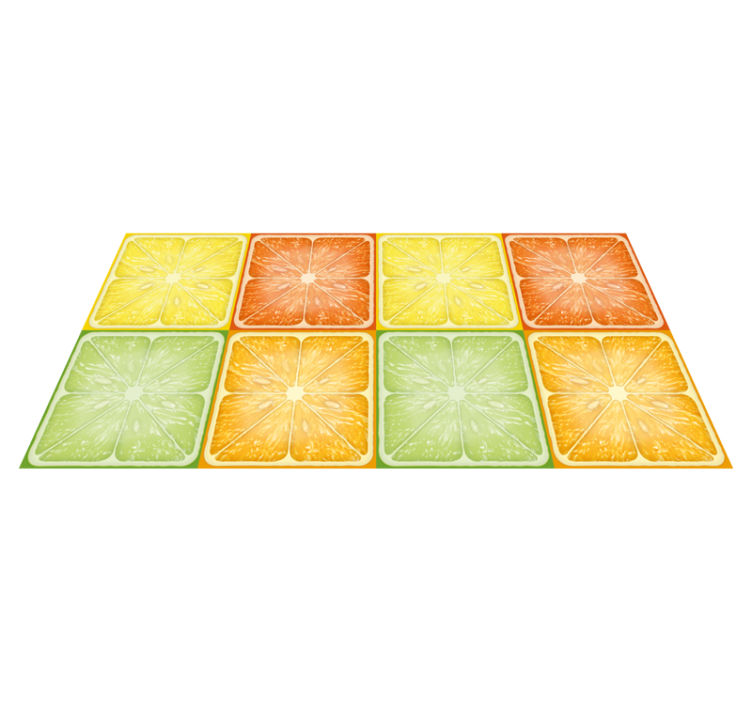 Colorful Citrus Texture kitchen floor tiles - TenStickers