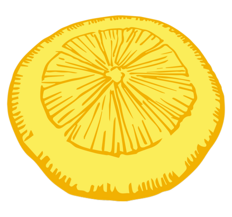 Yellow citrus slice kitchen vinyl rug - TenStickers