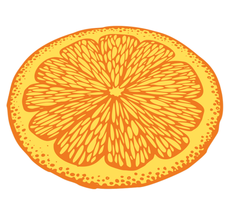 Orange hand draw circle kitchen floor tiles - TenStickers