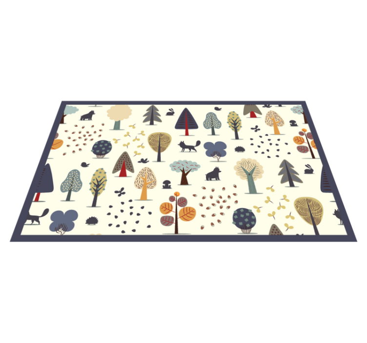 Nordic nature inspired kids vinyl rug - TenStickers