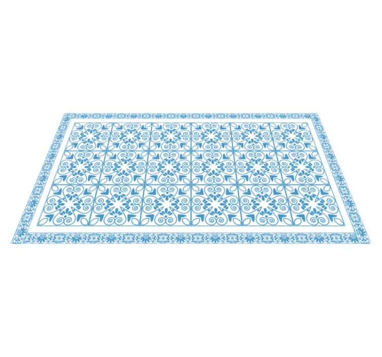 Ornamental blue kitchen floor tiles - TenStickers