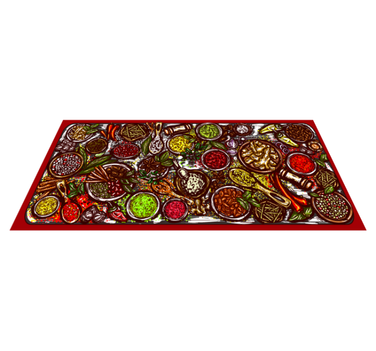 Flavorful culinary spread kitchen vinyl rug - TenStickers