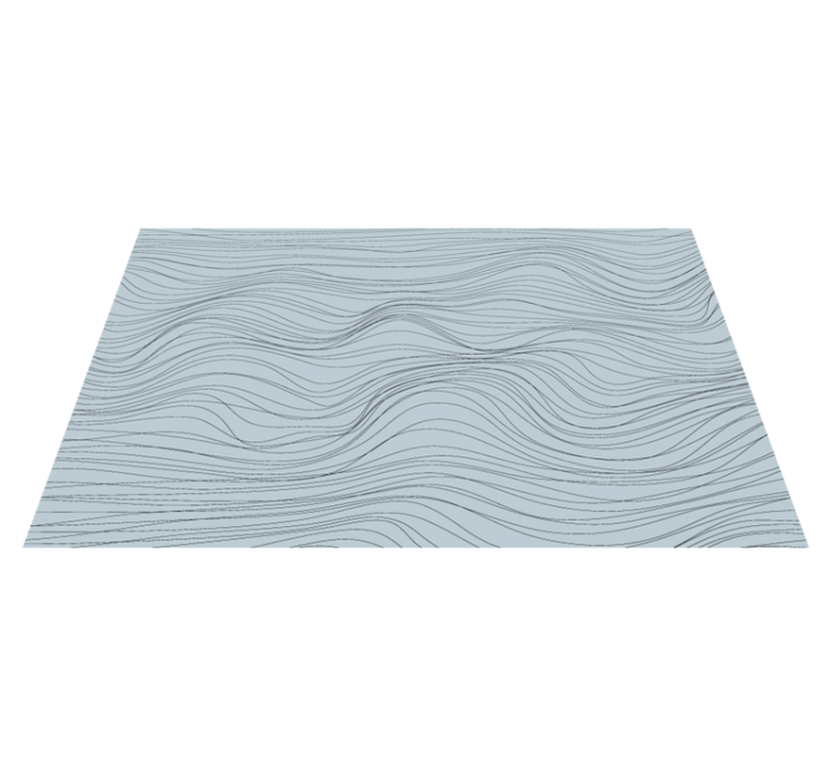 Wavy blue patterns living room vinyl rug - TenStickers