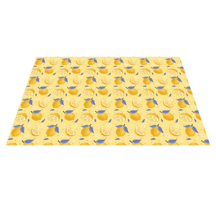 Tropical pattern with lemons kitchen floor - TenStickers