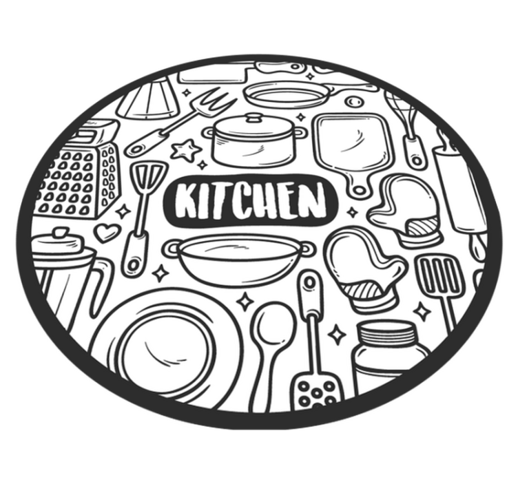 Essentials graphic circular vinyl rug - TenStickers