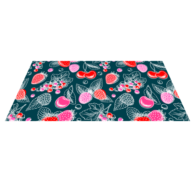 Red fruits pattern kitchen floor tiles - TenStickers