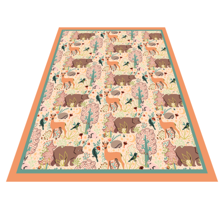 Forest Bear and Stag vinyl rug - TenStickers