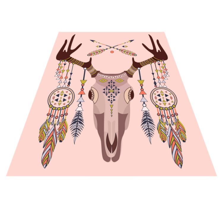 Tribal Stag Skull vinyl rug - TenStickers