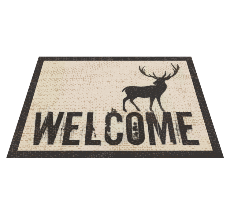 Entrance Welcome Stag vinyl rug - TenStickers