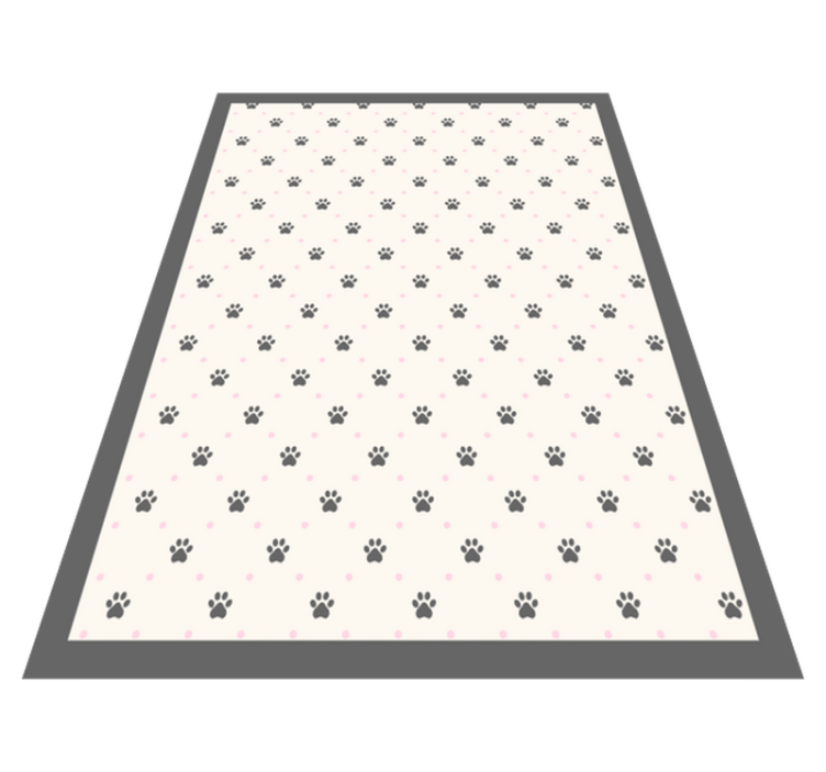 Animal print vinyl rug with paw print design - TenStickers