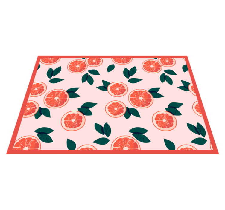 Blush citrus blooms floral vinyl rug - TenStickers