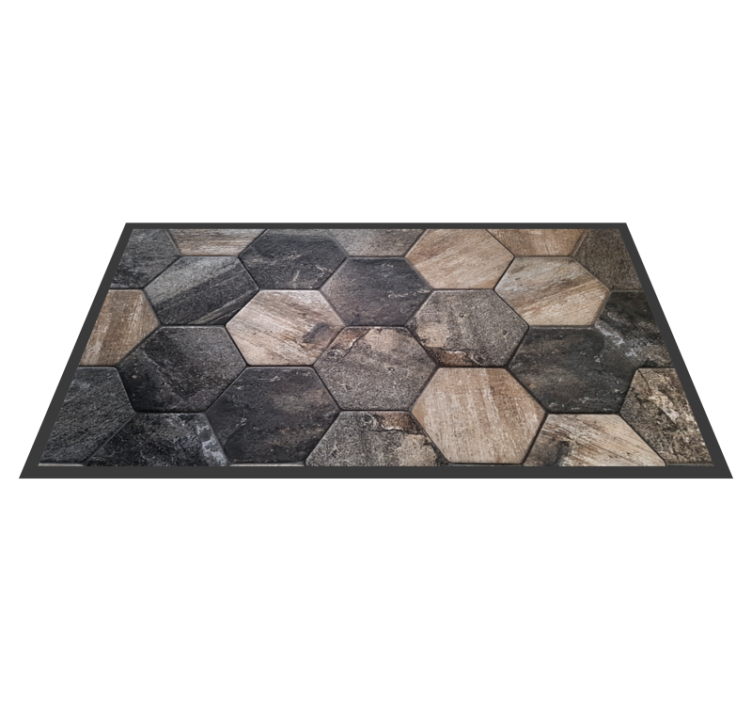 Natural hexagonal tiles carpet - TenStickers