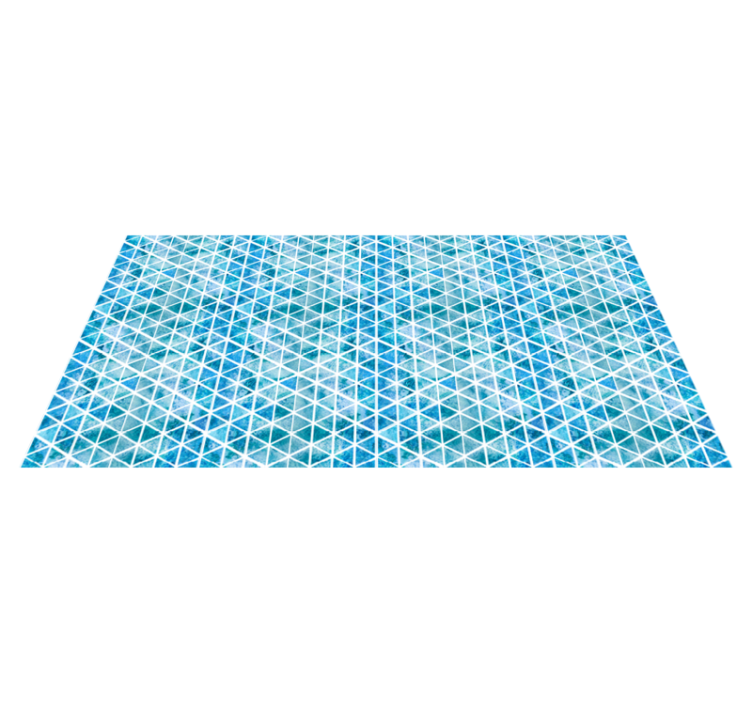 Blue triangle pattern geometric vinyl rug - TenStickers