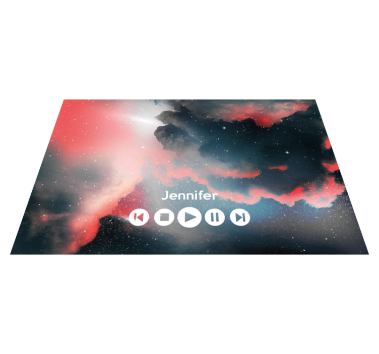 Outer space custom music teen vinyl rug - TenStickers