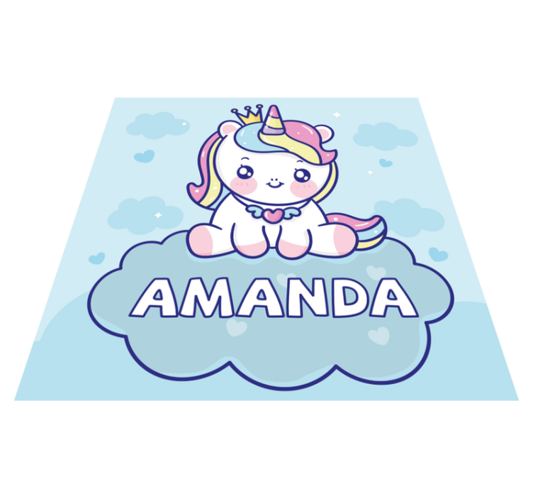 Custom baby unicorn kids vinyl rug - TenStickers