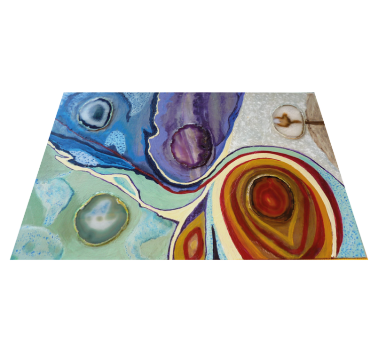 Colorful swirls marble vinyl rug - TenStickers