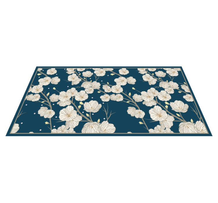 Flowers and branches nature vinyl rug - TenStickers