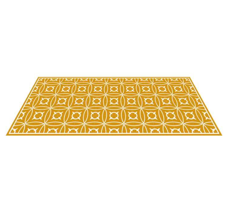 Geometric yellow motif tile vinyl rug - TenStickers