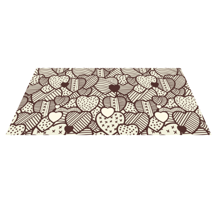 Textured heart pattern bedroom vinyl rug - TenStickers