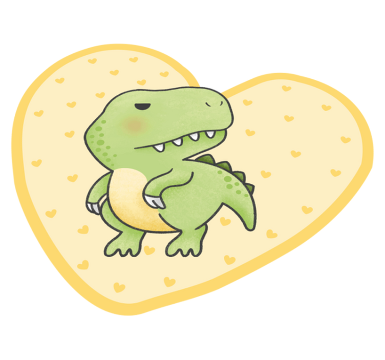 Heart-Shaped Dino kids vinyl rug - TenStickers