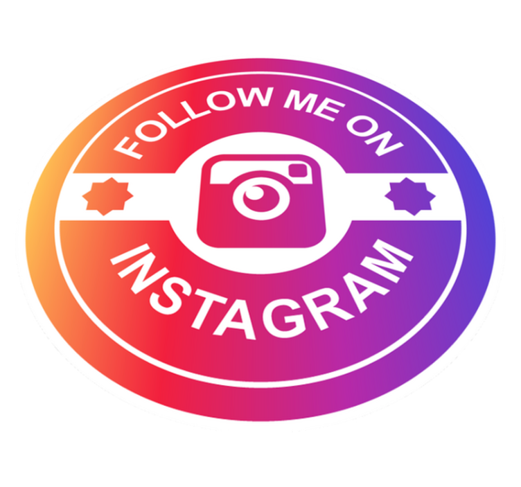 Follow me on Instagram Circle custom rug - TenStickers