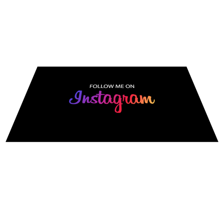 Black follow me on Instagram custom rug - TenStickers