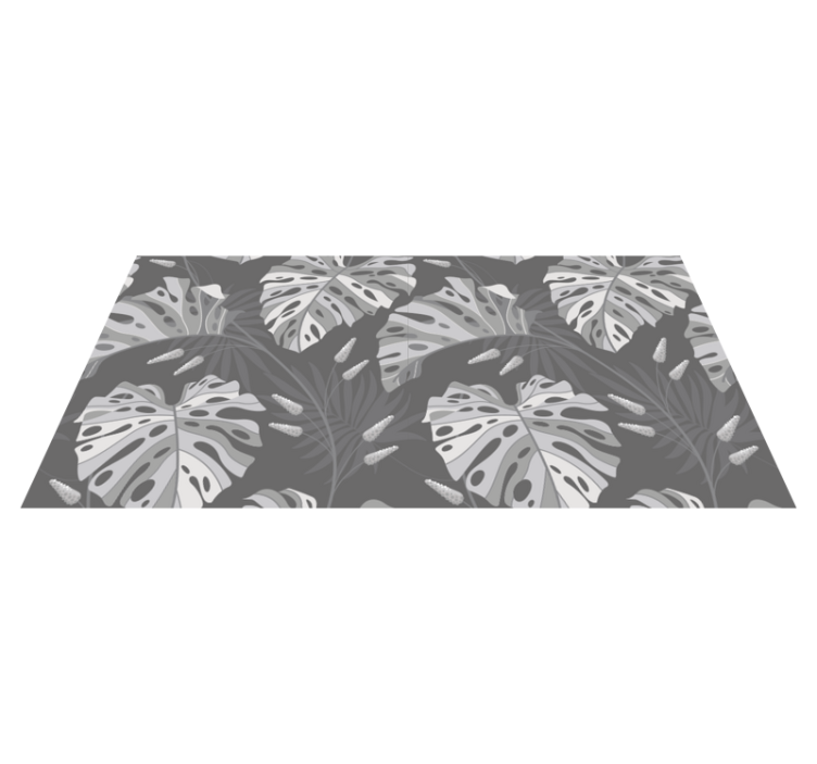 Monstera Leaf Patterns nature vinyl rug - TenStickers